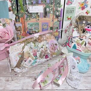 Pink Junk Journal & Planner Decor Supplies Kit Stationery Scrapbook Lot Ephemera